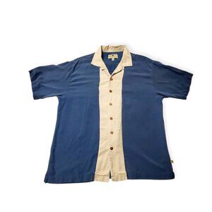 Island Shores Silk Shirt Short Sleeve Washable Size XL